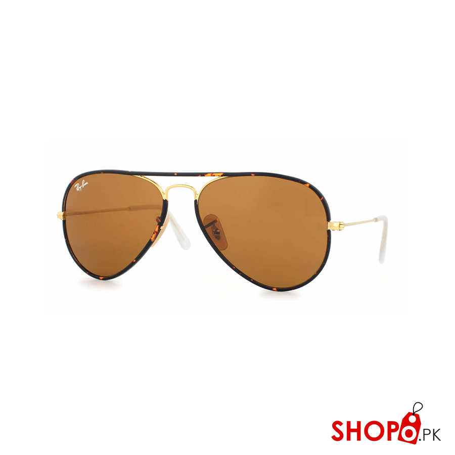 Ray Ban Aviator Full Color RB3025JM Tortoise Frame & Brown Lens