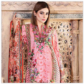 Zarmeeney's Digital Pink Lawn Suit - 02